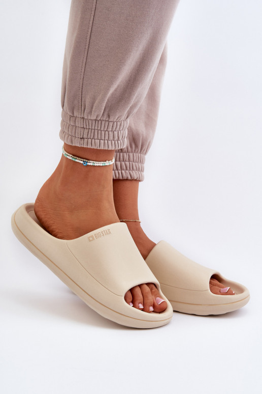 Chinelos femininos Big Star NN274A040 bege  Chinelos femininos Big Star NN274A040 bege