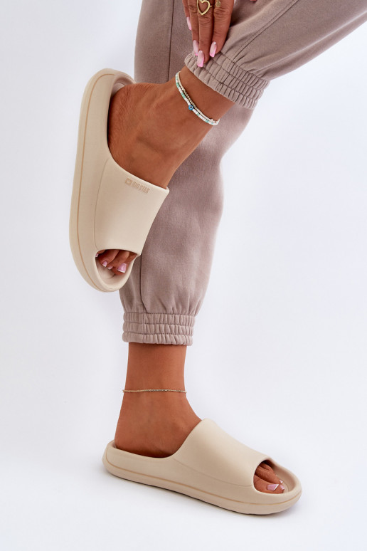 Chinelos femininos Big Star NN274A040 na cor bege