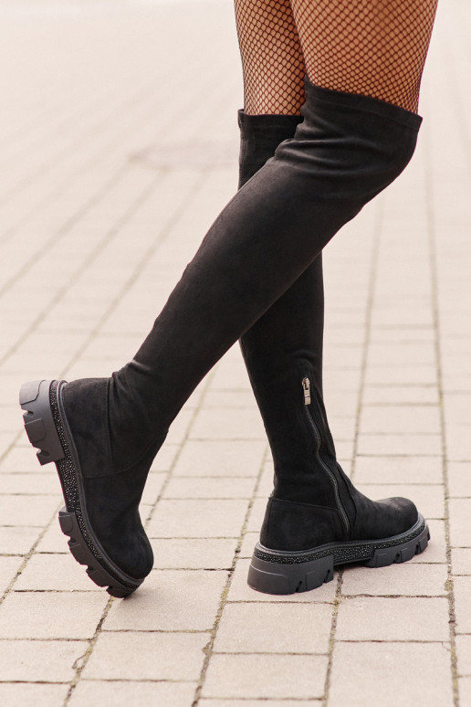 Botas Femininas de Cano Alto em Suede...