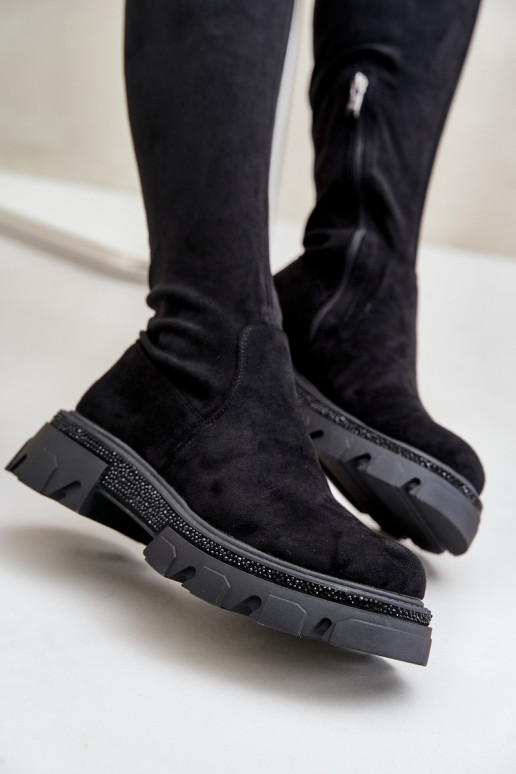 Botas Femininas de Cano Alto em Suede...