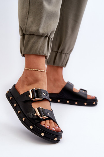 Chinelos femininos com uma plataforma Big Star NN27402 cor preta