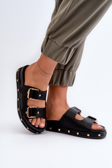 Chinelos femininos com uma plataforma Big Star NN27402 cor preta 2