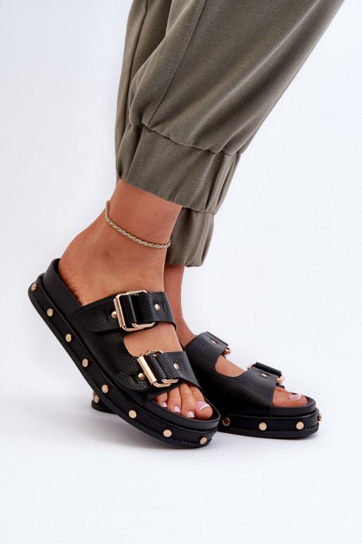 Chinelos femininos com uma plataforma Big Star NN27402 cor preta