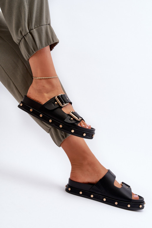 Chinelos femininos com uma plataforma Big Star NN27402 cor preta