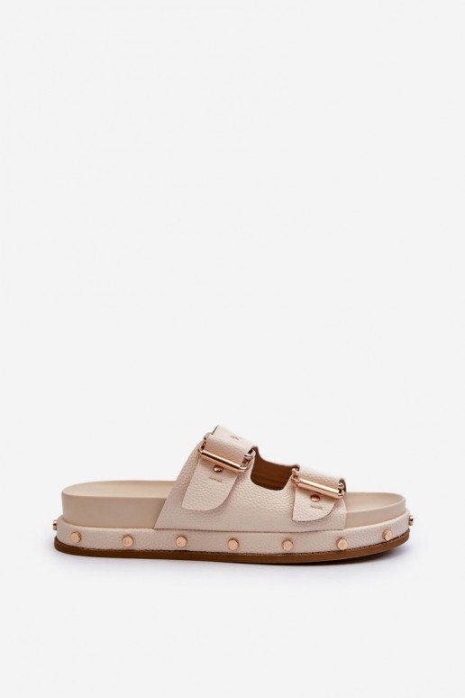 Chinelos femininos com uma plataforma Big Star NN274083 bege