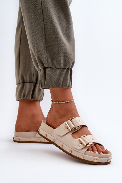 Chinelos femininos com uma plataforma Big Star NN274083 bege