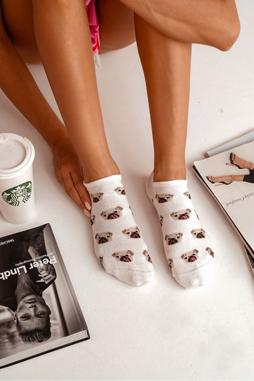 Meias Feminino BaParaełniane EM Mopsy cor de marfim Meias Feminino BaParaełniane EM Mopsy cor de marfim