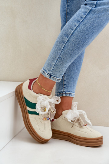 Tênis Feminino Z com Detalhes Bege Jariana 2