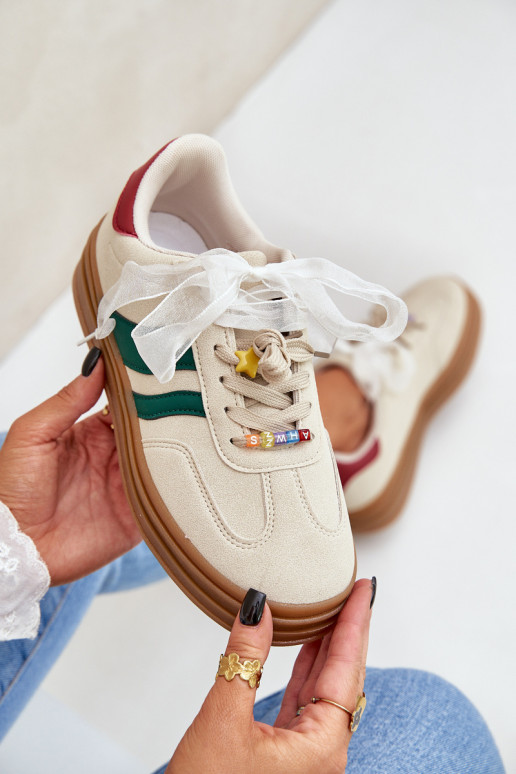 À modalo de tênis Feminino Z Przypinkami bege Jariana