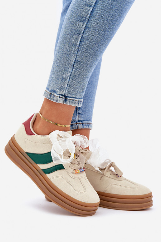 À modalo de tênis Feminino Z Przypinkami bege Jariana