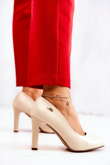 Sapatos de salto alto Sergio Leone bege Campbell 2