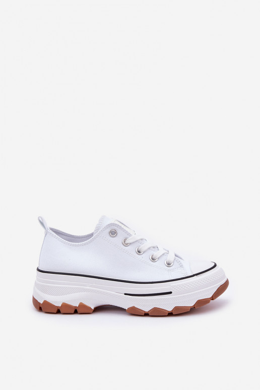 Baixo Sapatos de lazer com uma plataforma cor branca AradParain Baixo Sapatos de lazer com uma plataforma cor branca AradParain