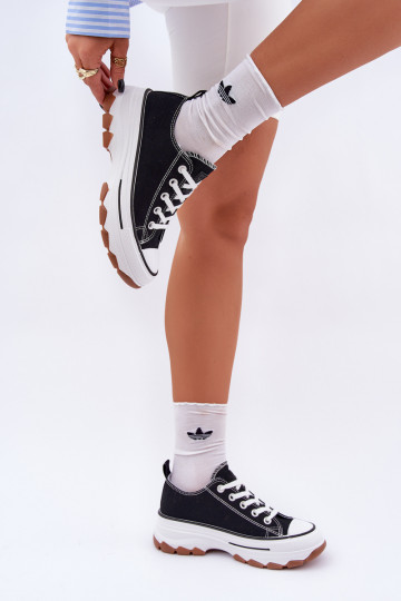 Baixo Sapatos de lazer com uma plataforma cor preta AradParain