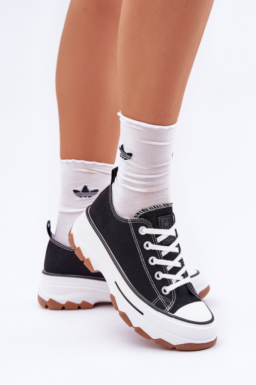 Baixo Sapatos de lazer com uma plataforma cor preta AradParain Baixo Sapatos de lazer com uma plataforma cor preta AradParain