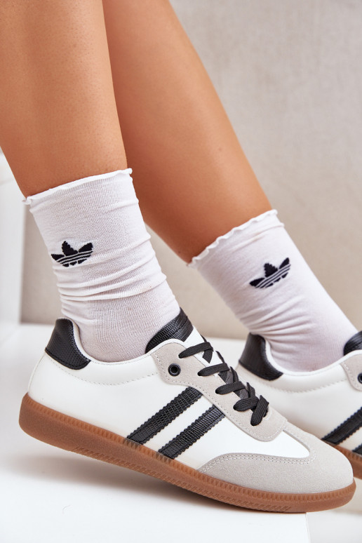 tênis de sola plana Tênis Feminino Branco-cor preta Loredis tênis de sola plana Tênis Feminino Branco-cor preta Loredis