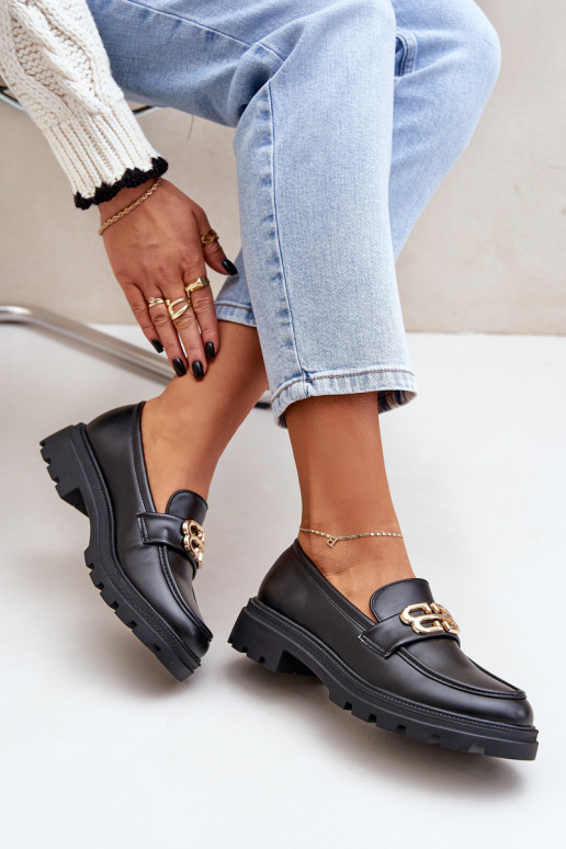 mocassins femininos Ze cor douradam Detalem cor preta Trionna mocassins femininos Ze cor douradam Detalem cor preta Trionna