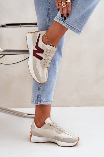 tênis À modalo de tênis Feminino bege-Borgonha Britma