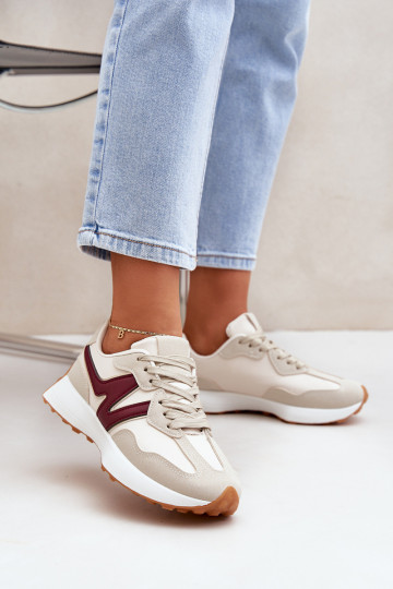 tênis À modalo de tênis Feminino bege-Borgonha Britma 2