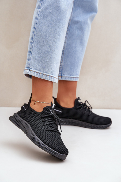 grade Um modelo atraente tênis Feminino cor preta Harice