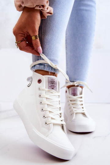 Feminino sapatos de lazer com sola Cross Jeans JJ2R4056C cor branca