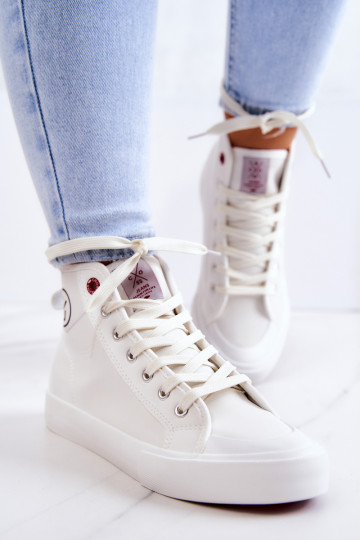 Feminino sapatos de lazer com sola Cross Jeans JJ2R4056C cor branca 2