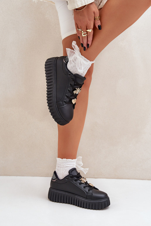 À modalo de tênis Feminino Z Przypinkami cor preta Grelesi