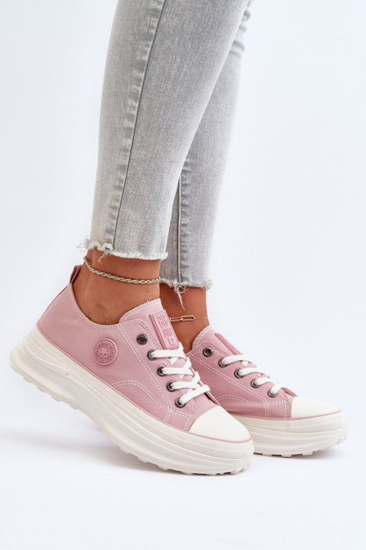 Sapatos femininos com solas maciças da moda Big Star NN274129 cor rosa
