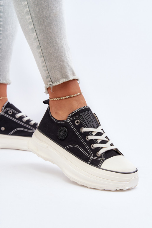 Sapatos femininos com solas maciças da moda Big Star NN274125 cor preta Sapatos femininos com solas maciças da moda Big Star NN274125 cor preta