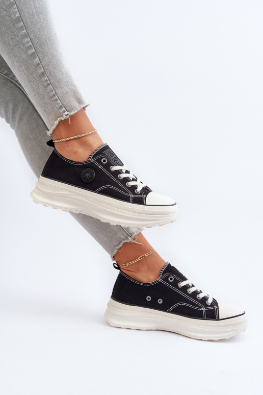 Sapatos femininos com solas maciças da moda Big Star NN274125 cor preta Sapatos femininos com solas maciças da moda Big Star NN274125 cor preta