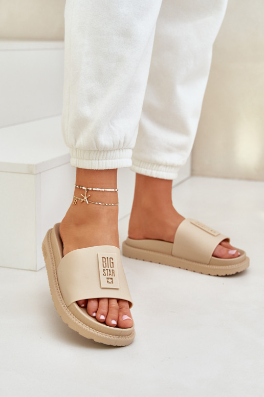Chinelos femininos Big Star LL274A210 bege
