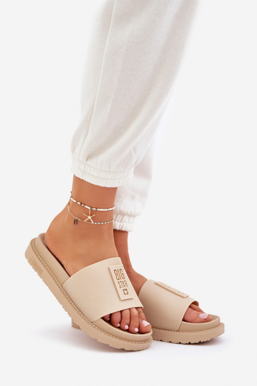 Chinelos femininos Big Star LL274A210 bege