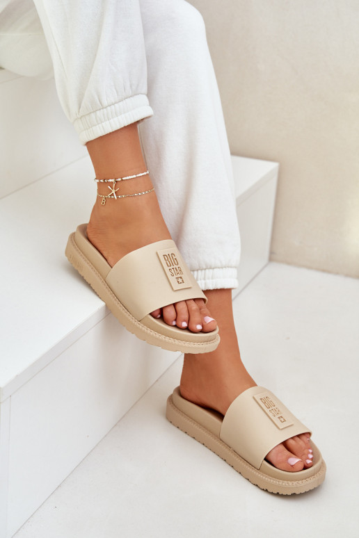 Chinelos femininos Big Star LL274A210 bege