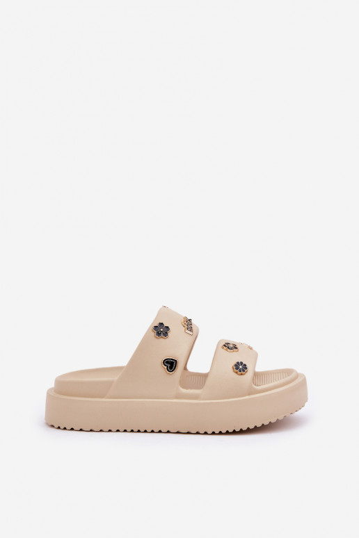 Chinelos leves Chinelos femininos Z Przypinkami bege Ravanala