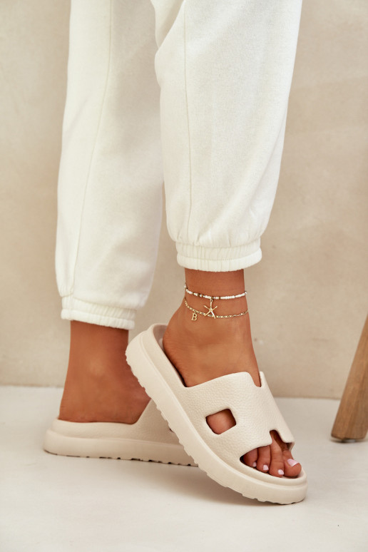 Chinelos leves Chinelos Com recortes cor de marfim Neladith