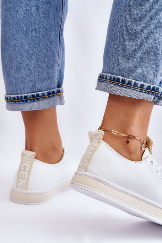 Tênis modelo clássico Branco-bege Ville Tênis modelo clássico Branco-bege Ville