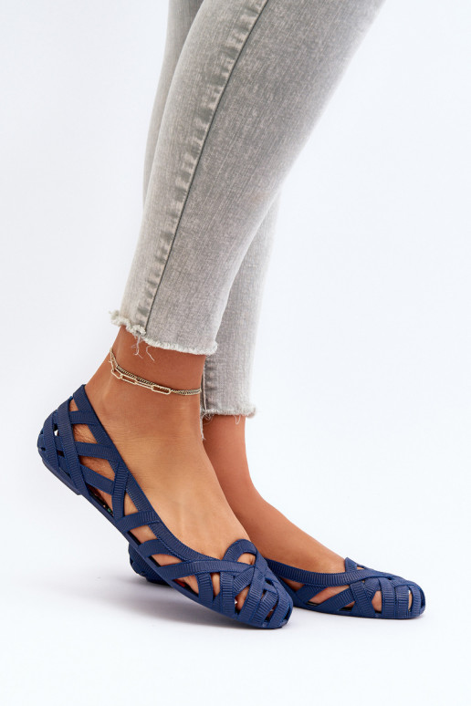 Feminino Borracha Bailarinas azul escuro Salam