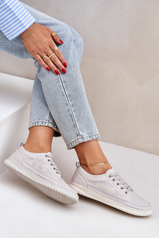 Tênis de couro natural cor cinza Cloesa