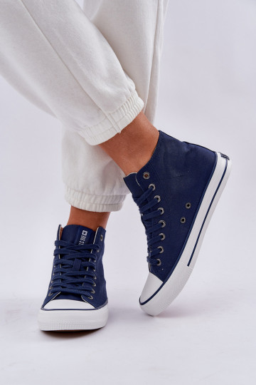 Tênis femininos casuais com cano Big Star DD274333 azul marinho