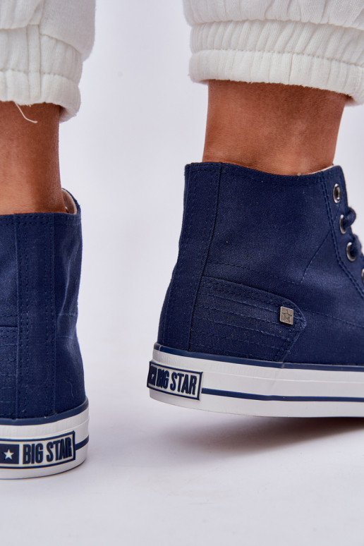 Feminino sapatos de lazer com sola Big Star DD274333 azul escuro