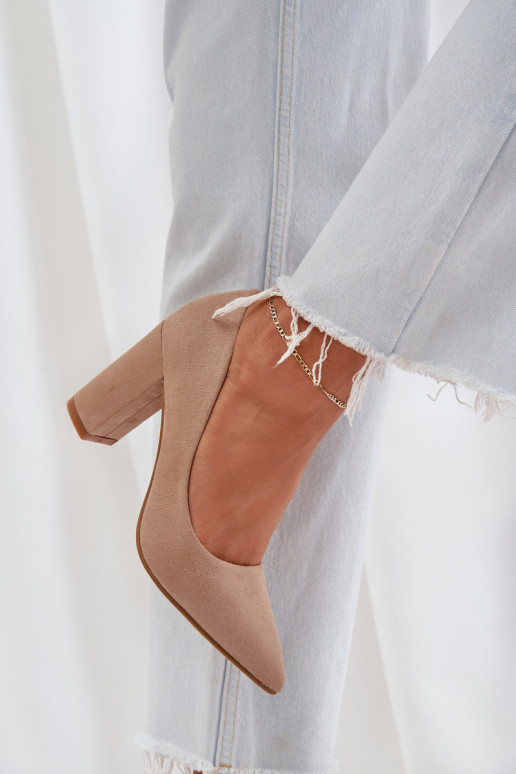 Sapatos de salto alto de camurça ecológicaoParae bege Florena Sapatos de salto alto de camurça ecológicaoParae bege Florena