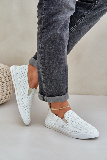 Um modelo atraente Eko Pele Feminino Tênis sapatos casuais com uma nota cor de marfim Zalinne