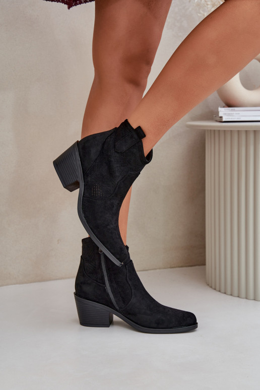 botas estilo coParaboy Casal o castelo Eko Camurça a céu aberto S.Barski HY51-061 cor preta