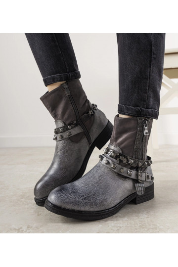 Botins cinza com faixa de...