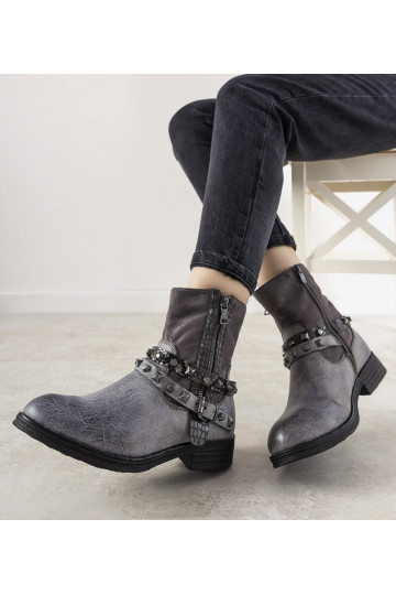 Botins cinza com faixa de... 2