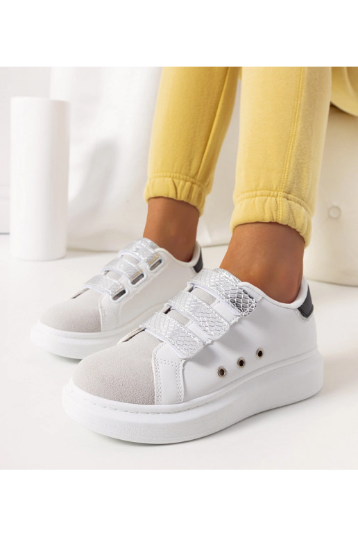 Tênis feminino Herrick branco e prata