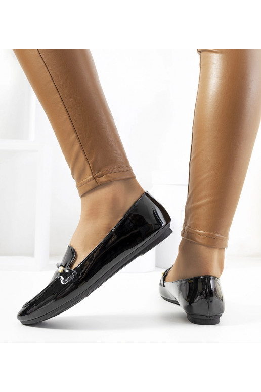 Mocassim preto envernizado Poppy