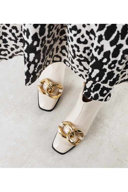 Botins Milanel em verniz bege