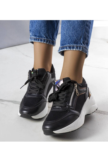 Tênis plataforma preto Stacey 2