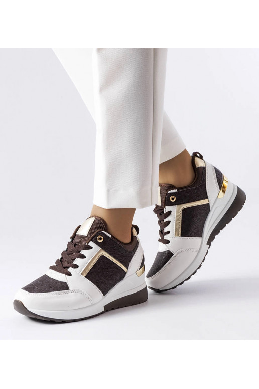 Tênis Desche wedge marrom e branco