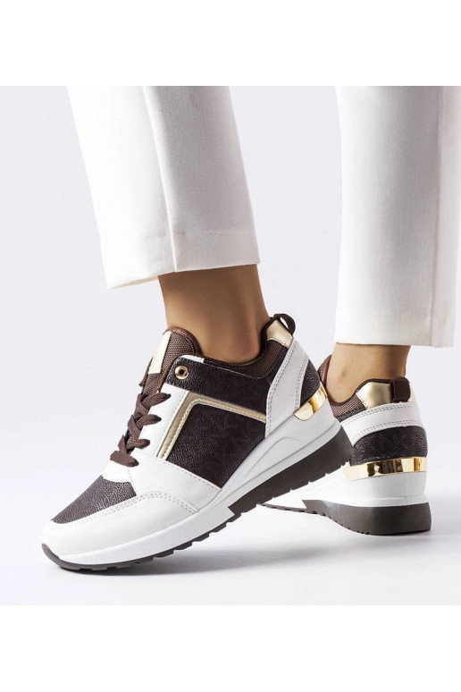 Tênis Desche wedge marrom e branco
